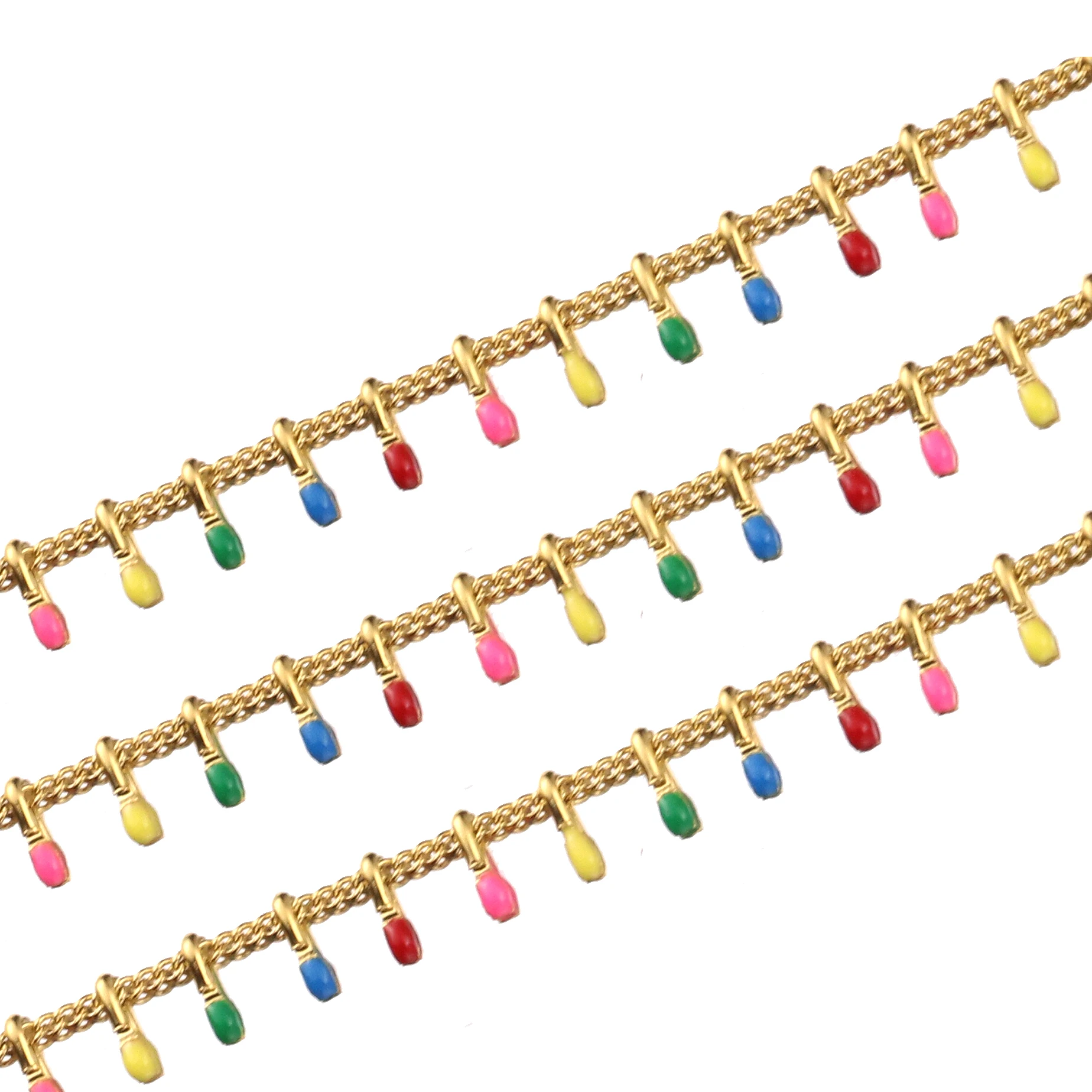 Золотые эмалевые капающие зажимы из нержавеющей стали 1 м панцирные цепи для