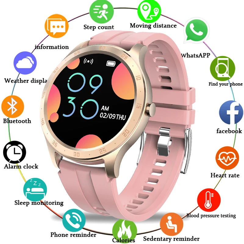 

LIGE LED full touch screen Smart Watch Women IP67 Waterproof Fitness Tracker Heart rate Blood Pressure Monitor Sport smartwatch