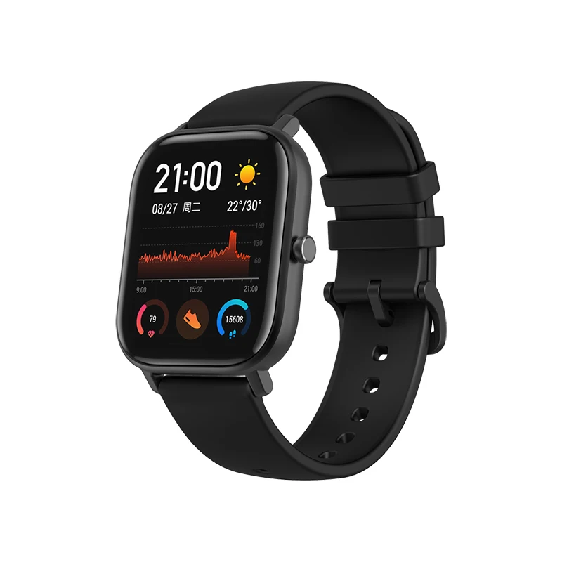 Глобальная версия Amazfit GTS Смарт часы, gps AMOLED Бег Спорт Пульс 5ATM водонепроницаемый браслет Смарт часы Amazfit - Цвет: Black