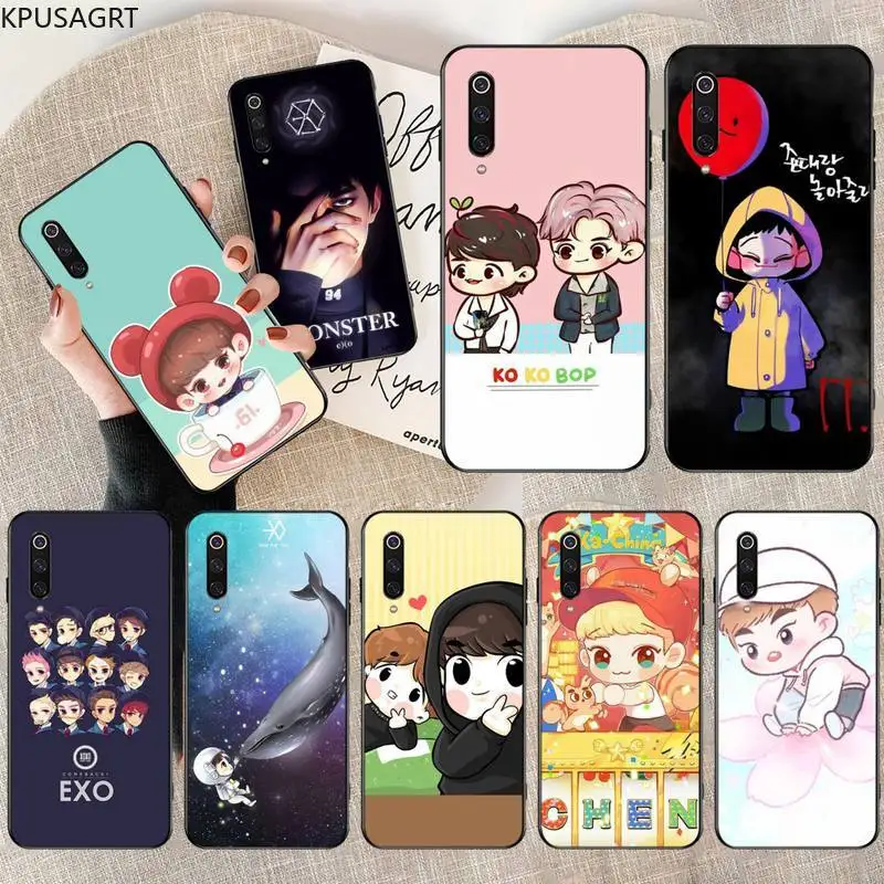 KPWSAGRT милый мультяшный EXO черный ТПУ мягкий чехол для телефона Xiaomi Mi Note 10 Lite 9T Pro xiaomi