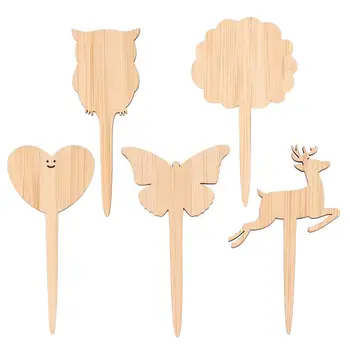 

30PCS Bamboo Wood Plant Labels Floral Tag Card Soil Insert Nursery Garden Tag Handwriting Flower Marker Blank Plant Marking Card