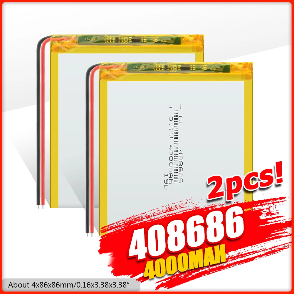 Литий-полимерные аккумуляторы 3 7 в 408686 86x86x4 мм 4000 мАч литий-ионные
