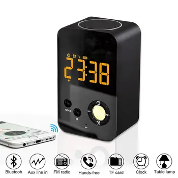 

Portable Wireless Speaker LED Light Clock Alarm Charging Bluetooth Smart Mini Speaker With LCD Screen Display