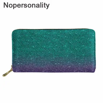 

Nopersonality Multicolor Mermaid Tail Fish Scale Shell Pu Leather Long Wallet Fashion Lady Clutch Purse Credit Card Holder