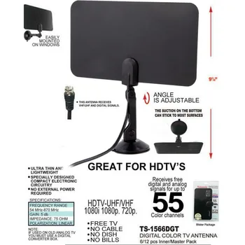 

Newest High Quality Digital Indoor TV Antenna HD Flat Design High Gain HD TV DTV Box 54MHz-860MHz Hot Promotion