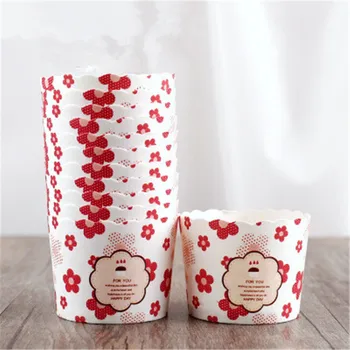 

Red Flower Muffin Cupcake Paper Cup Wedding Party Caissettes Cupcake Liner Baking Cup Cases Pastry Desserts Cake Wrapper Paper