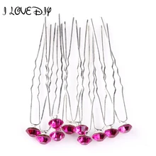 Серебряные хрустальные заколки для волос со стразами фуксия женские аксессуары для волос Свадебные украшения