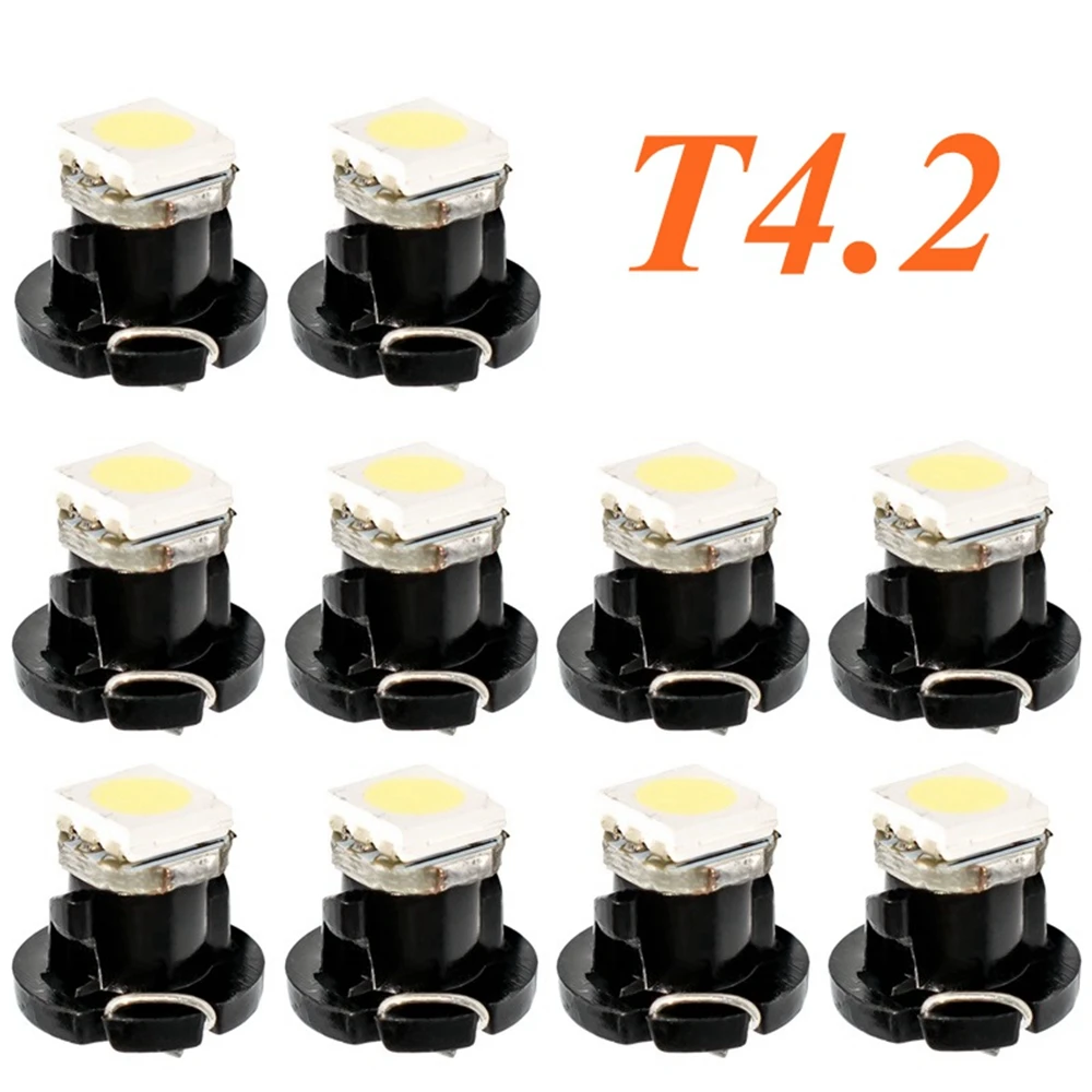 10 шт. T4.2 светодиодный 5050 SMD Автомобильная панель приборная лампа авто индикатор