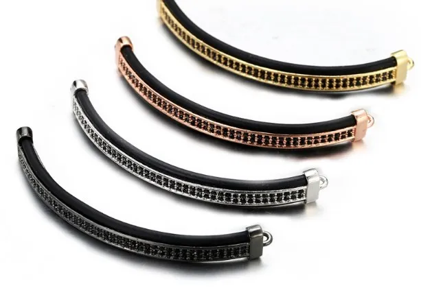 

5,5*0,7 см трубка с микрозакрепкой из фианита, бусины из кубического циркония, медный Хрустальный Браслет, изготовление позолоченного серебра, hgs