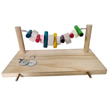 

Hamster Wood Stand Platform Teeth Grinding Stones Calcium Nutrition Exercise Toy