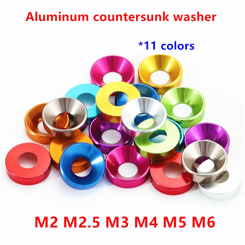 Ochoos 10pcs M2 M2.5 M3 M4 M5 M6 Aluminum Alloy Countersunk Head Washers for Flat Head Screw Bolt Gasket Aluminum Cone Washer Anodized Inner Diameter: M5, Outer Diameter: Orange Ochoos 10pcs M2 M2.5 M3 M4 M5 M6 Aluminum Alloy Countersunk Head Washers for Flat Head Screw Bolt Gasket Aluminum Cone Washer Anodized Inner Diameter: M5, Outer Diameter: Orange