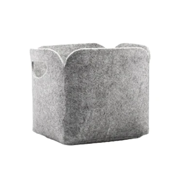 

Simple Felt Fabric Storage Basket Cute Design Convenient Folding Box Clothing Toys Debris Laundry Organizer(Small)