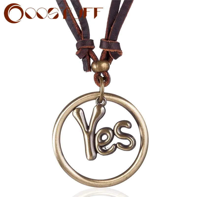 Modern Genuine Leather Choker Necklace "yes" "no" Letter Pendants For Jewelry Long Vintage New In Trending Products - Necklace AliExpress