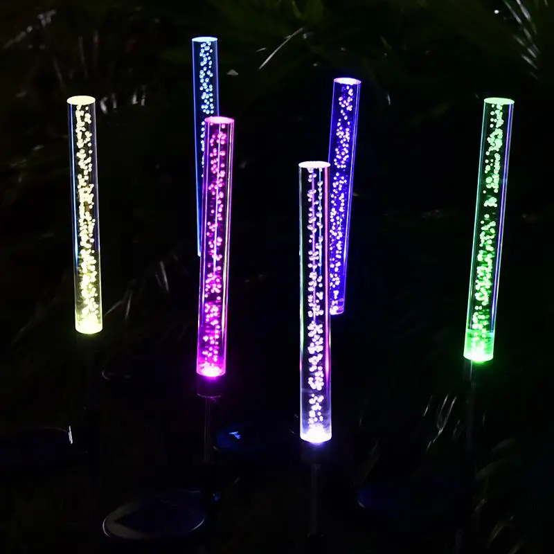 2Pcs LED Solar Powered Acrylic Bubble Tube Lights for Patio Backyard Lawn Decor | Лампы и освещение