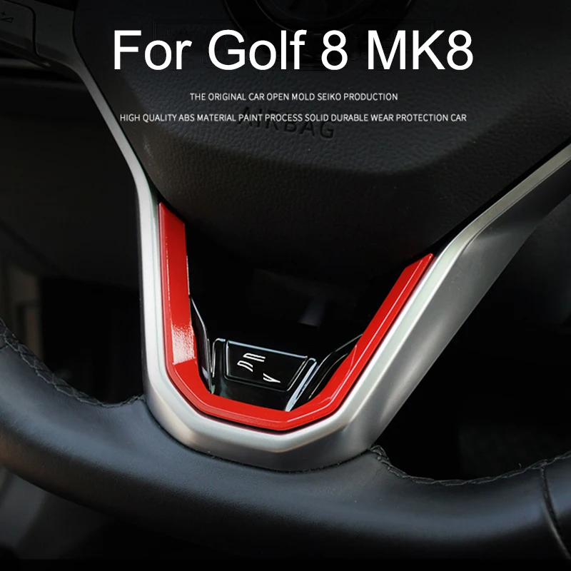 Car Steering Wheel New R Emblem Badge Logo Mark Sticker Trim for VW Golf 8 MK8 Accessories 2020 2021