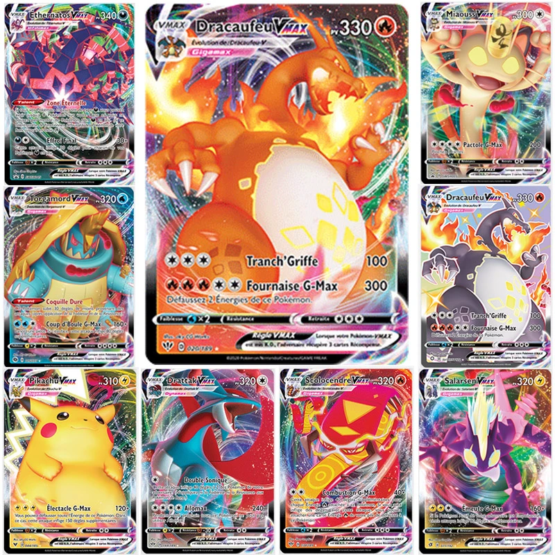 新100個ポケモンvmax 70gx メガ10トレーナーフランス英語カードdracaufeuピカチュウtorgamord Scolocendreゲームコレクションおもちゃ ゲーム コレクションカード Aliexpress
