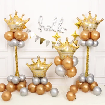 

1pc Large Size Gold Crown Foil Balloons Prince Princess Baby Shower First Birthday Bachelorette Party Decorations Photo Props