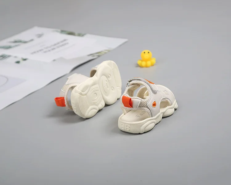 Детские сандалии пляжная обувь летние сандалии для малышей 0-3 лет с подошвой медведя мягкая подошва Нескользящая дышащая детская обувь