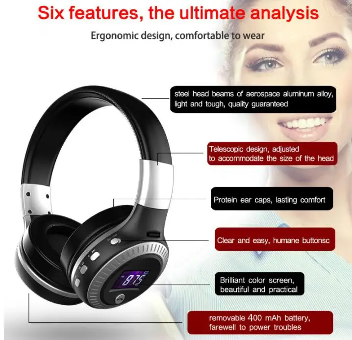 ZEALOT B19 Bluetooth наушники с микрофоном стерео Бас гарнитуры для iphone мобильный компьютер беспроводные наушники с fm-радио
