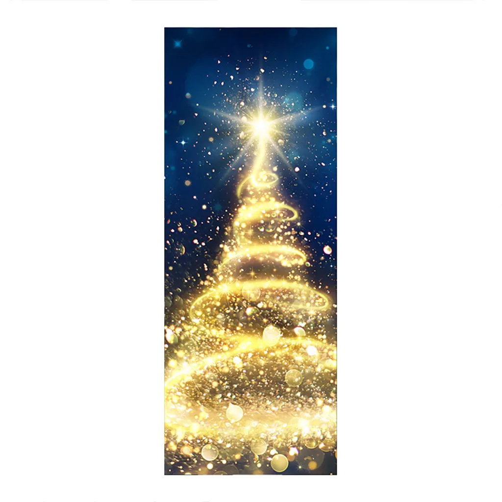 Christmas Decoration Door Stickers 3D Simulation Removable Wall Stickers Christmas Decorations for Home Door Stickers 19Oct09 - Цвет: E