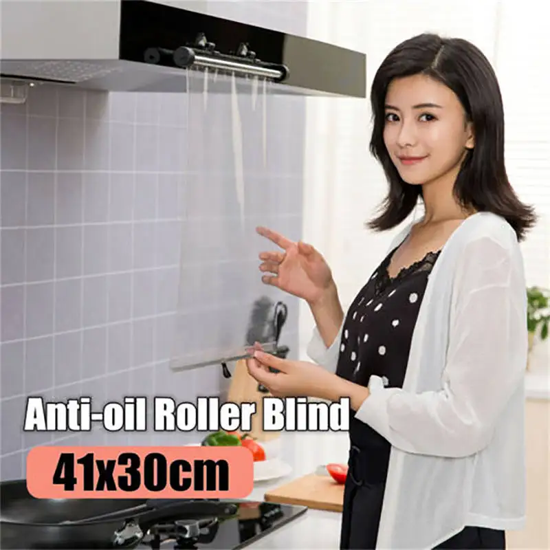

Practical Kitchen Protect Tools Kitchen Safety Anti Oil Transparent Curtain Cooking Safe Protect Face Oil roller blind 611SZ10