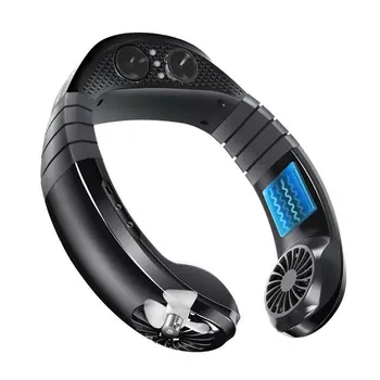 

Portable Hanging Neck Fan Wireless Audio Fan Portable Travel Mobile Phone Music Fan Neck-mounted Speaker Mini Air Cooling Fan 5v