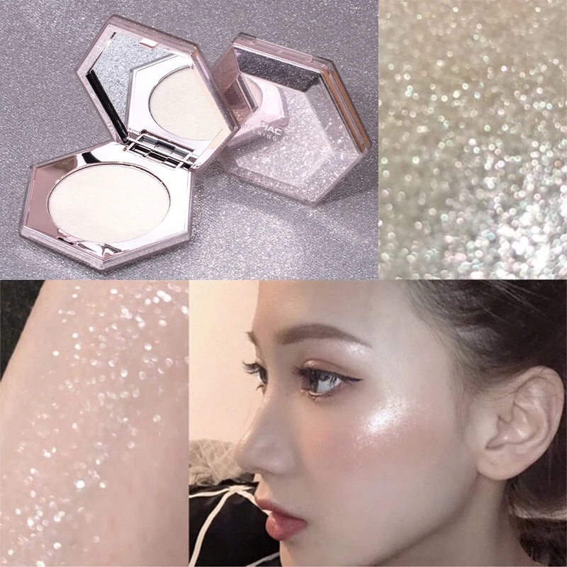 11G Highlighter Long Lasting Waterproof Shiny Brighten Makeup Effects Face Luminous Pressed Powder