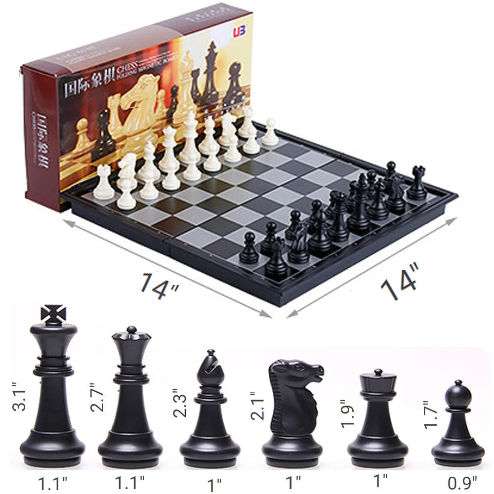 Magnetic Chess Set Magnetic Travel Chess Set with Board that Becomes a Storage Compartment Travel Toy Set