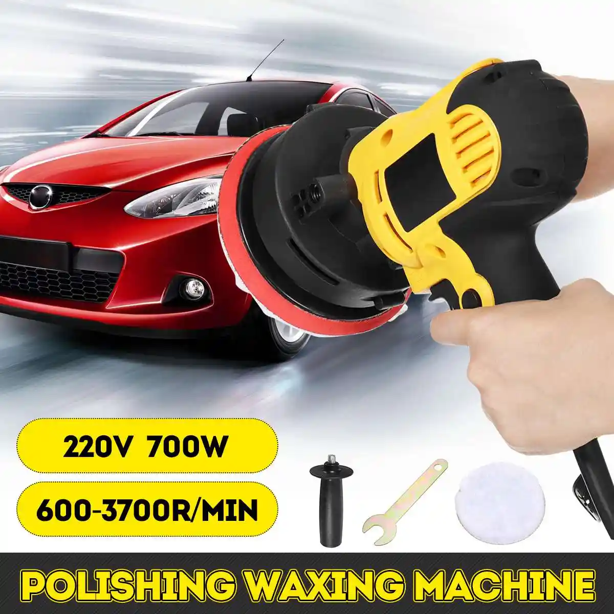 9 IN 1 Electric Car Polisher Sander 220V 600-3700rpm 700W Polishing Machine Set
