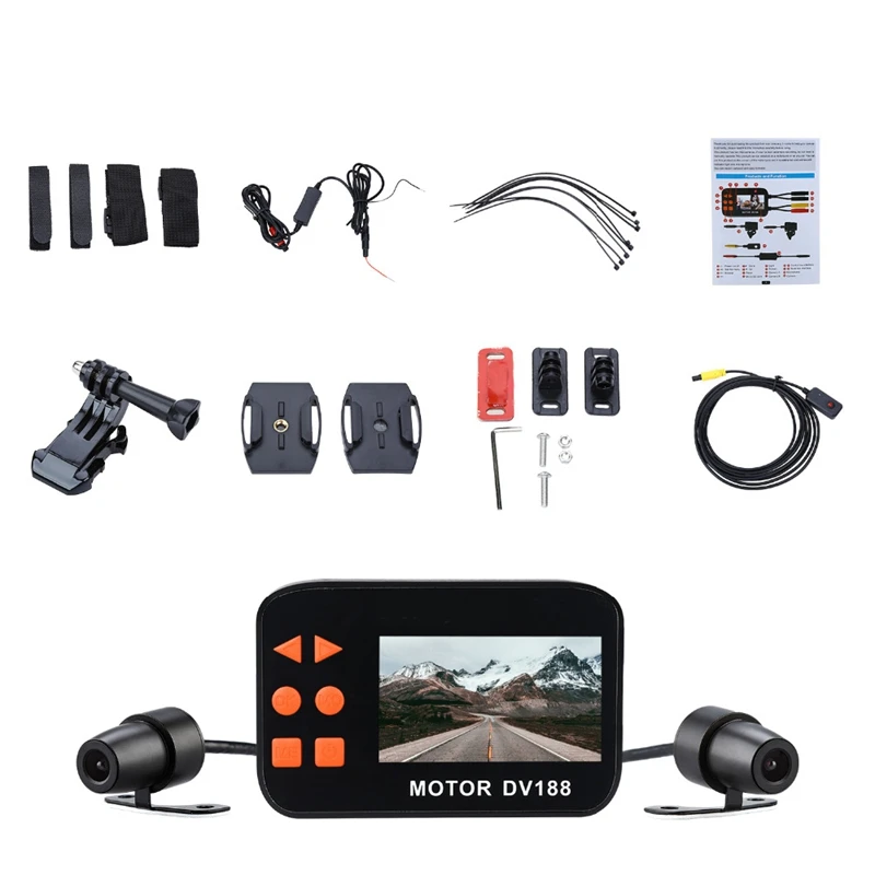 

2.7-Inch 1080P Dv 188 Motion Camera Dvr Double Waterproof Lens Car Cam Dual-Lens Sprint Camera Camera Front And Rear Double Reco