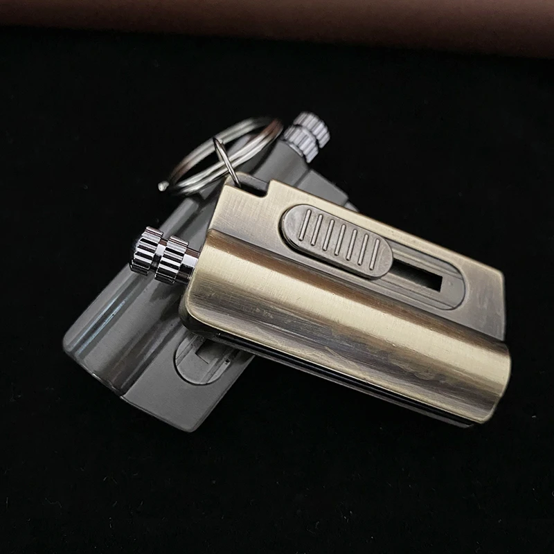 Metal Permanent Match Lighter With Knife Outdoor Waterproof Gasoline Keychain Flint Fire Starter Survival Tool Gadget | Дом и сад