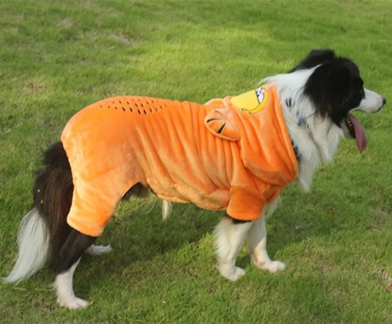 Одежда для больших собак, комбинезон, пальто с капюшоном, куртка, одежда для больших собак, Флисовая теплая Пижама для домашних животных, золотой костюм ретривера самоеда