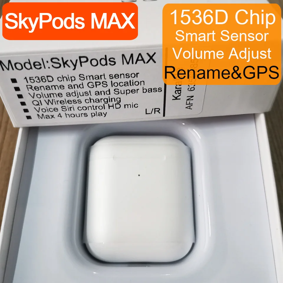 Gps SkyPods MAX Tws Arie 2, Bluetooth наушники, регулировка громкости, 8D, супер бас, беспроводные наушники 1536D PK i90000 Pro MAX TWS