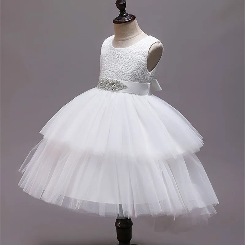 Платье для маленьких девочек; элегантное белое платье для дня рождения; платье для девочек; Одежда для маленьких девочек на Рождество и год