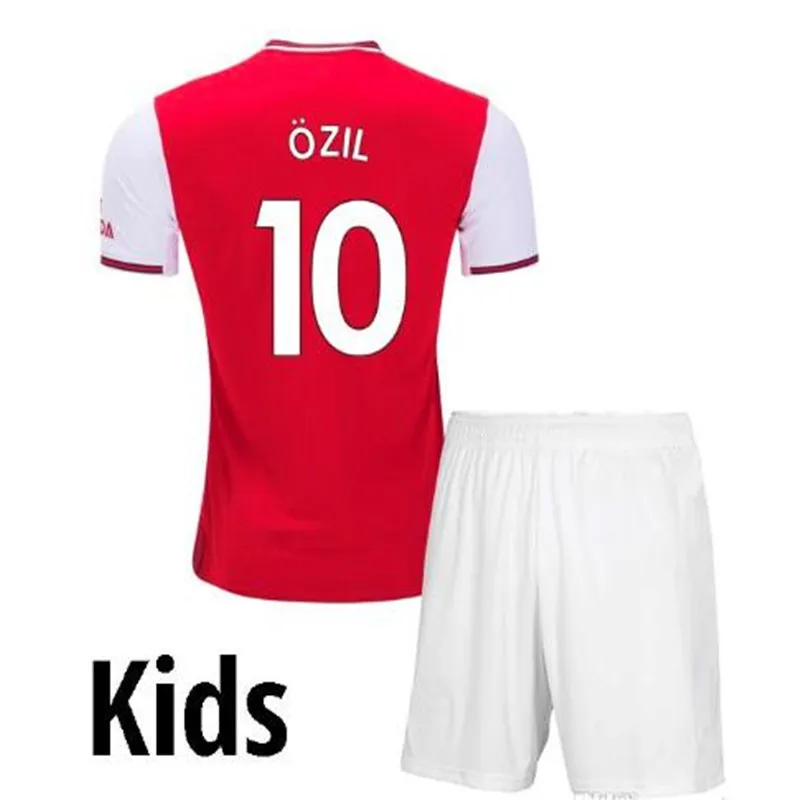 19/20 футбольная рубашка «Arsenal», Детский комплект OZIL, домашняя красная футбольная майка, LACAZETTE AUBAMEYANG, короткая детская футболка для футбола
