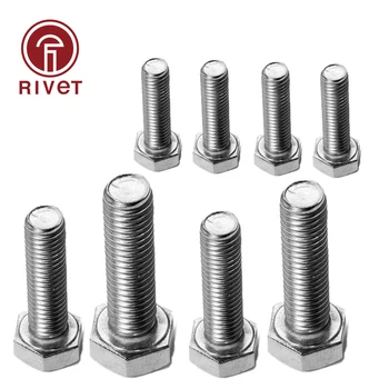 

304 DIN933 M14/M16/M18/20 304 Stainless Steel A2-70 Outer Hex Screw Hexagonal Bolts Multi Size 50/100/1000 PCS