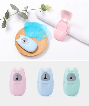 

40pcs Outdoor Travel Soap Paper Washing Hand Bath Clean Scented Slice Sheets Disposable Boxe Soap Portable Mini Paper Soap