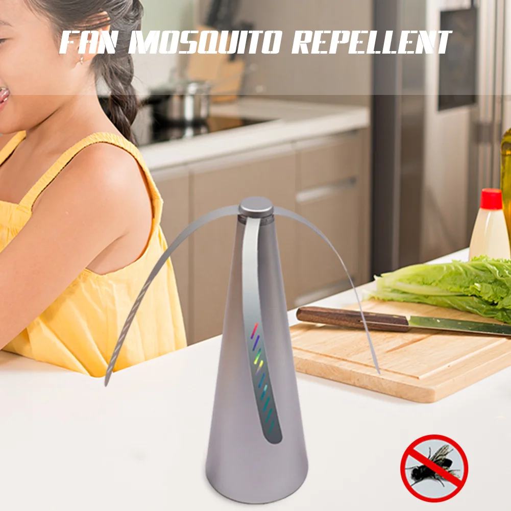 Flies Repellent Fan Three Leaf Rotation Insect Control Device Summer