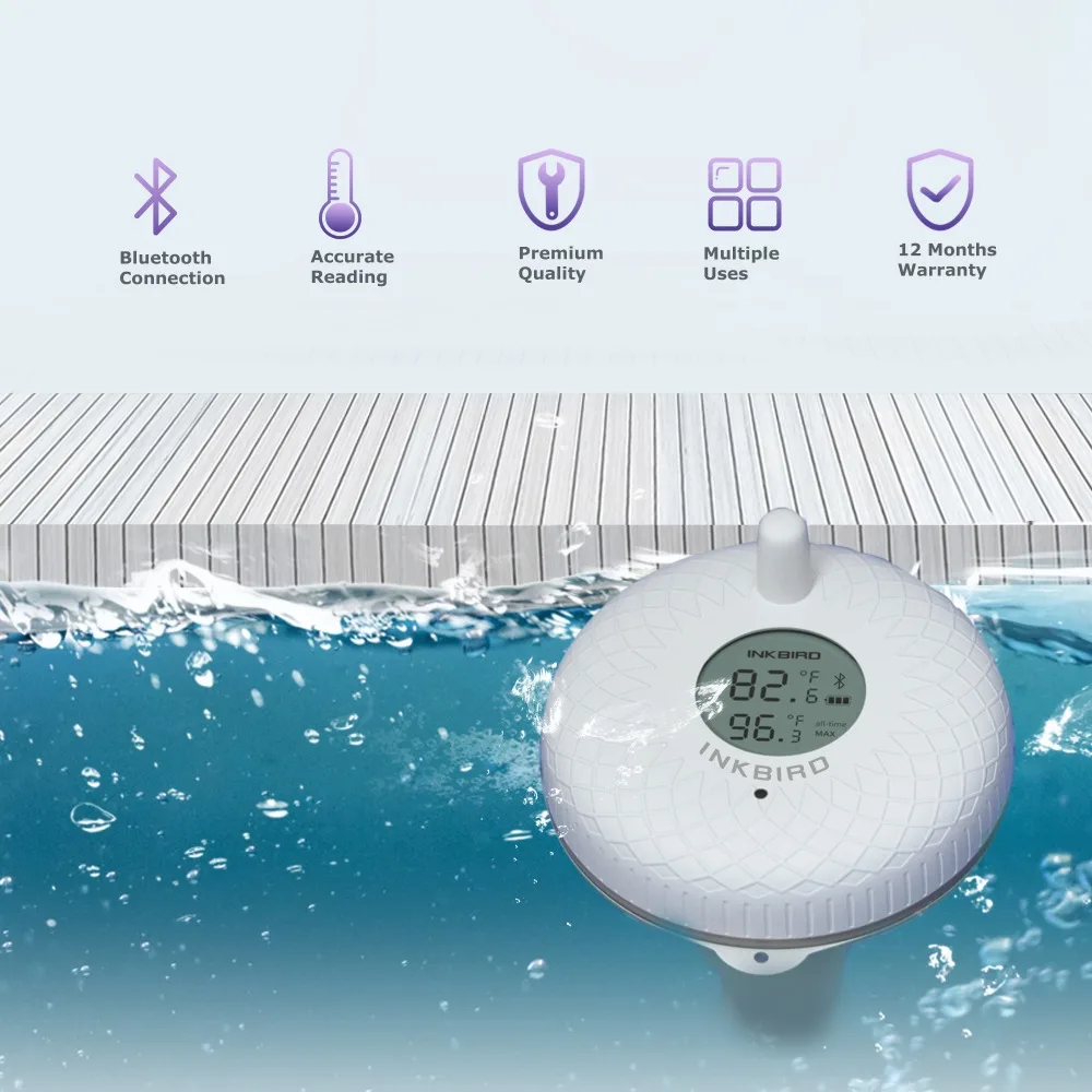 INKBIRD IBSP01B Waterproof Digital Bluetooth Connected Floating Pool