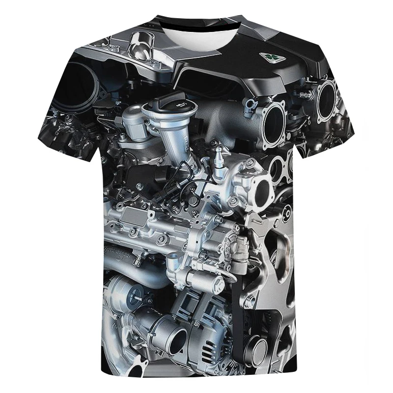 3D Car Engine Tee | Car Engine T-shirt