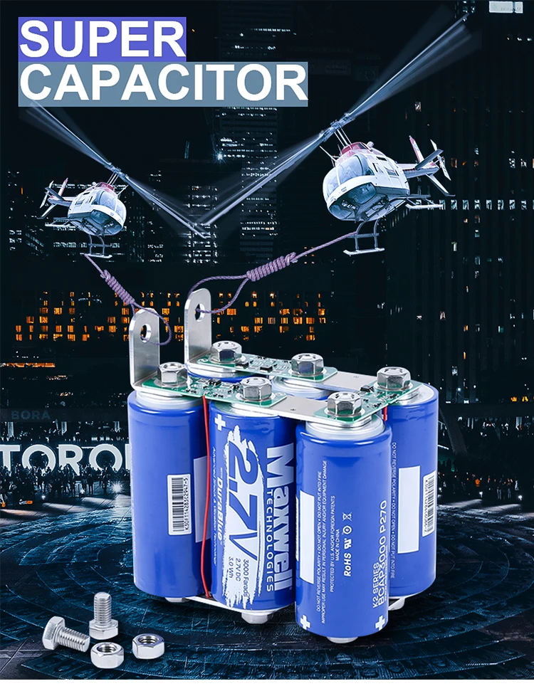 Original MAXWELL Super capacitor 16v 500f  car bettery bank  6* 2.7v  3000 farad ultracapacitor For motor starting