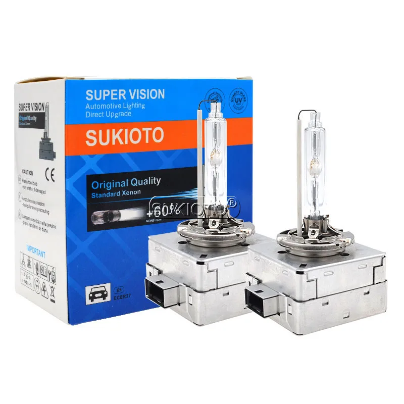 SUKIOTO Genuine 55W Xenon D1S HID Headlight Ballast Kit D3S 6000K 4300K 5000K 8000K Metal D1S D3S Car Light Xenon Lamp Bulb Kit (2)