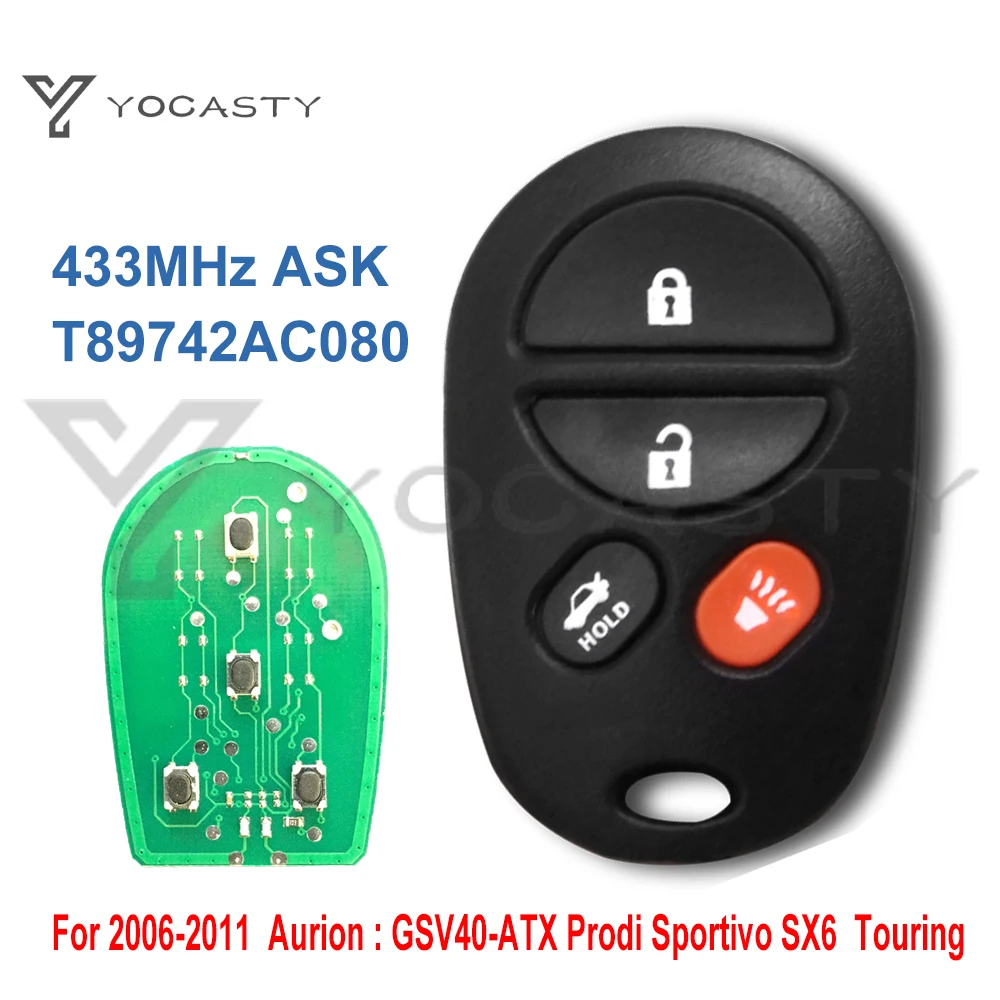 

Пульт дистанционного управления yocпластика с 4 кнопками для Toyota Avalon GSV40-ATX GY Sportivo SX6 Touring T89742AC080 89742-AC080 433 МГц