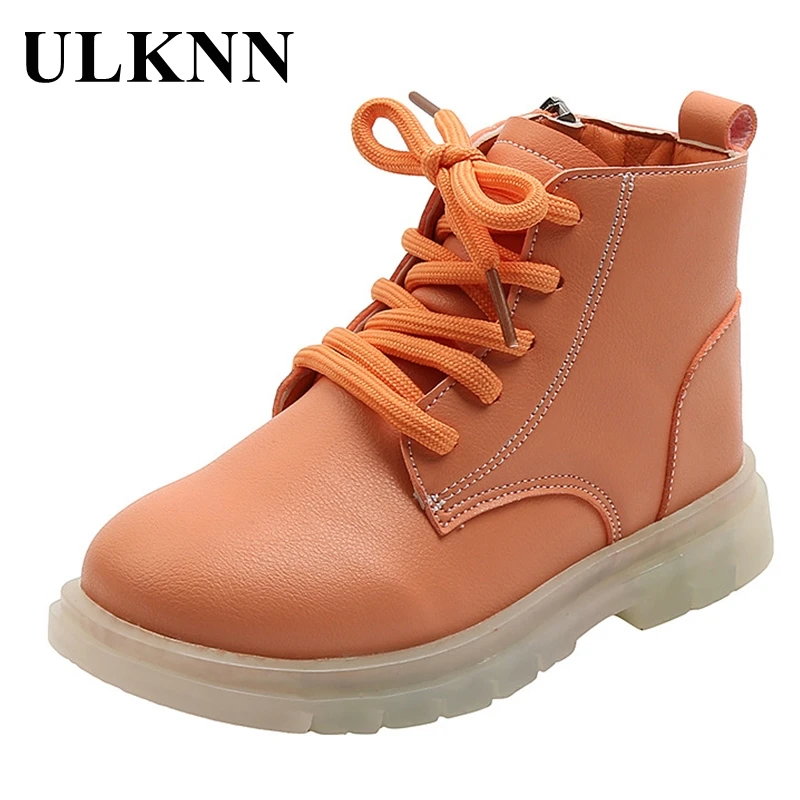 

ULKNN Baby Girls Martin Boots 2020 Winter New Style Leather Boots Waterproof Boys Childrens Color Spring Autumn Fashion Shoes