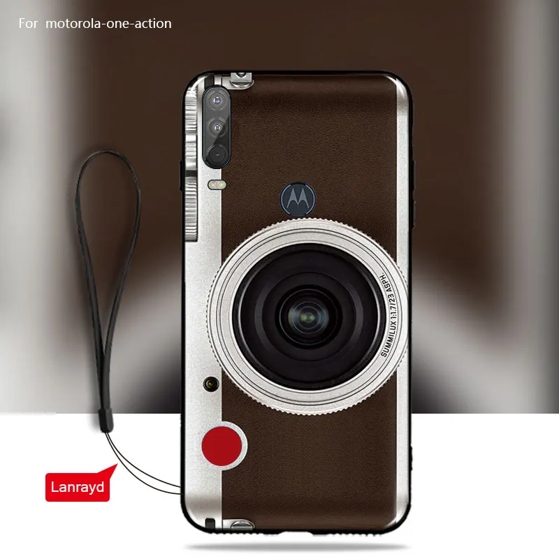 Чехол для Motorola One Action, ретро-камера, кассетные ленты, Мягкая силиконовая задняя крышка для Motorola One Action 6,3 ', чехол для телефона
