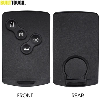 

4 Button Smart Card For Renault Clio Duster Laguna Megane Koleos Scenic Captur Card Case Black Car Key Fob Shell With Small Key