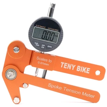 

Spoke Tension Tester Digital Scale 0.01Mm Bike Indicator Meter Tensiometer Bicycle Spoke Tension Wheel Builders Tool-Orange + Bl
