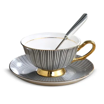 

220 ML Europe Style Ceramic Bone China Coffee Set Cup and Saucer Spoon Kit Hand Painted Cuckoo Bird Flower BB95