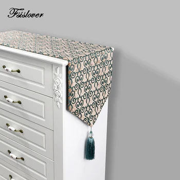 

FSISLOVER 2020 Light Luxury Table Runners Chenille Tassel Table Runner Simple European Style Home Party Decorative Table Cloth