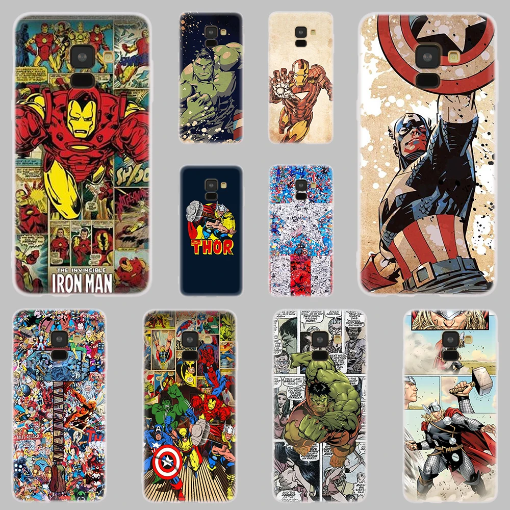 

Phone case For Galaxy A10 A30 A40 A50 A60 A70 A80 A90 A6 A8 Plus 2018 2017 2016 Marvel Avengers Hero